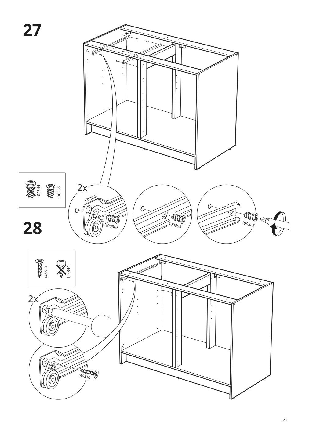 Assembly instructions for IKEA Knoxhult base cabinet with doors and drawer white | Page 41 - IKEA KNOXHULT base cabinet with doors and drawer 303.267.90