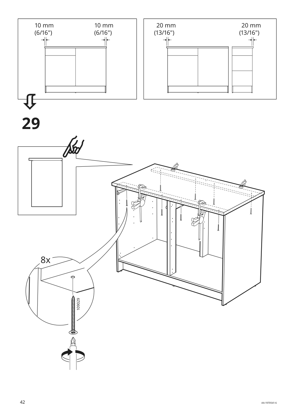 Assembly instructions for IKEA Knoxhult base cabinet with doors and drawer white | Page 42 - IKEA KNOXHULT base cabinet with doors and drawer 303.267.90