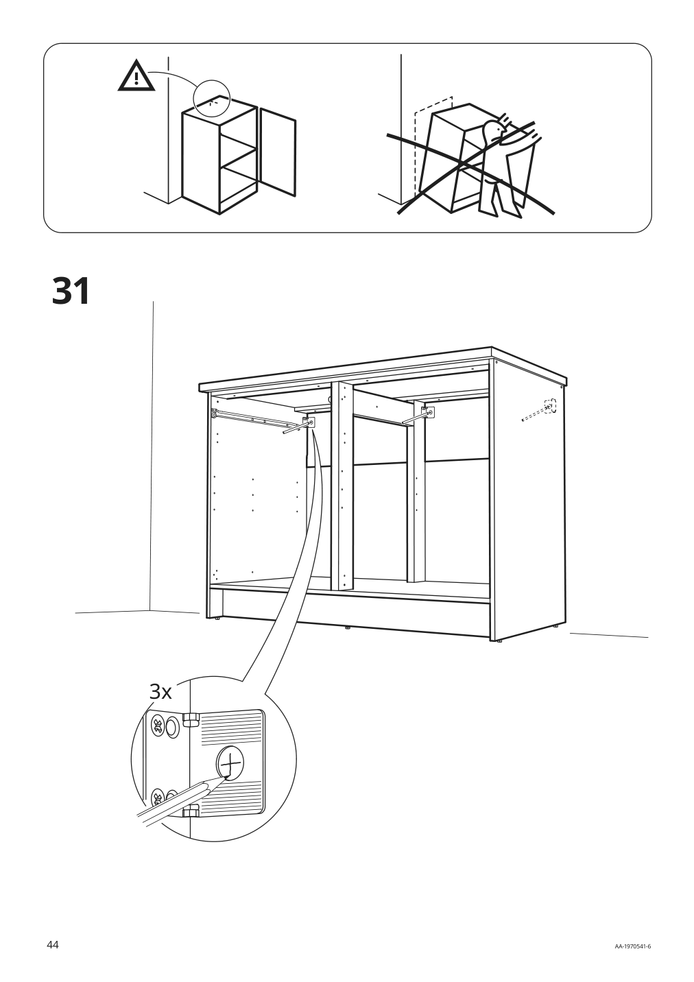 Assembly instructions for IKEA Knoxhult base cabinet with doors and drawer white | Page 44 - IKEA KNOXHULT base cabinet with doors and drawer 303.267.90