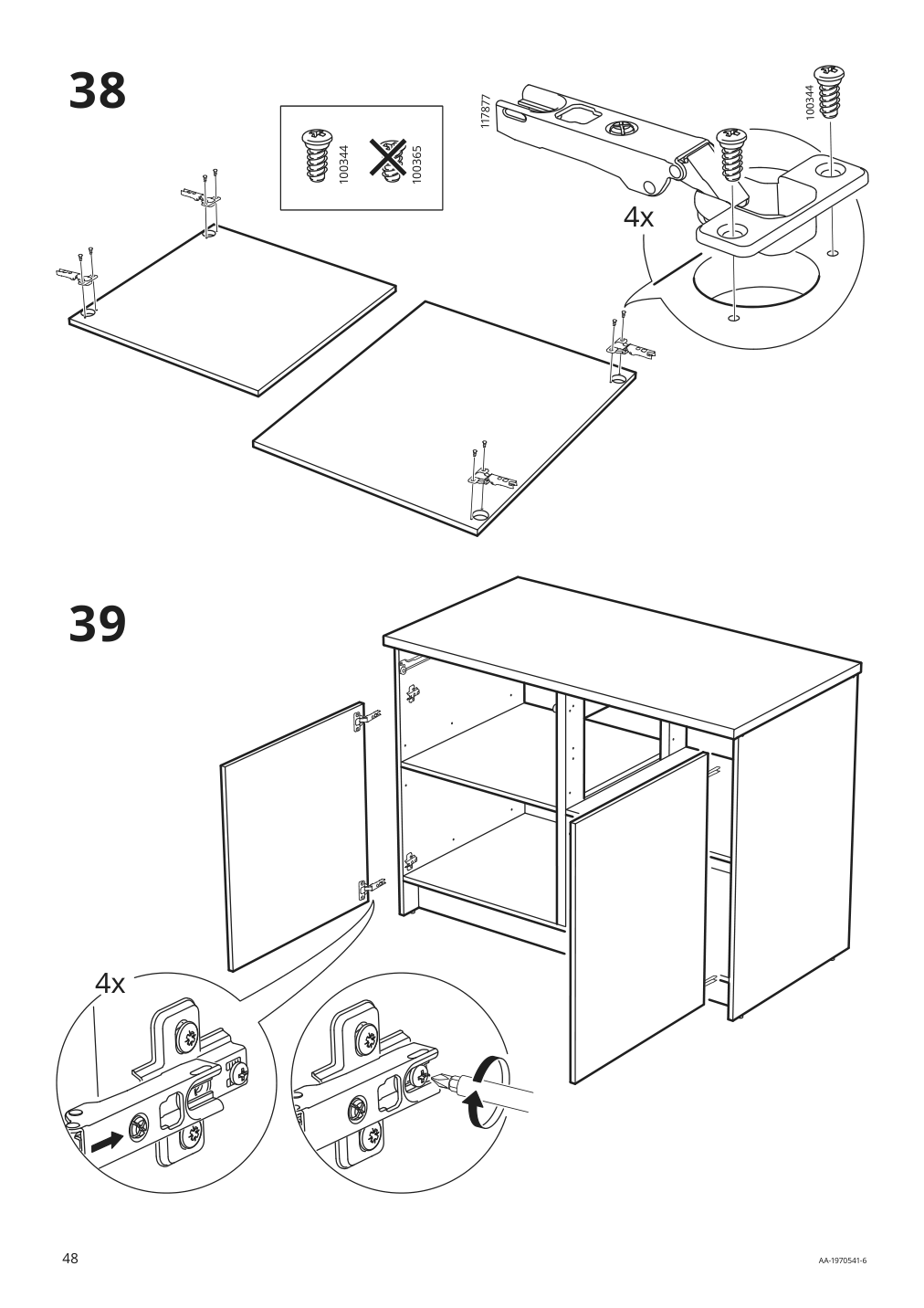 Assembly instructions for IKEA Knoxhult base cabinet with doors and drawer white | Page 48 - IKEA KNOXHULT base cabinet with doors and drawer 303.267.90