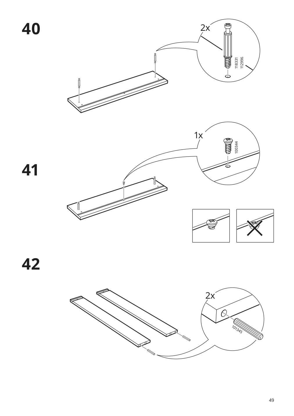 Assembly instructions for IKEA Knoxhult base cabinet with doors and drawer white | Page 49 - IKEA KNOXHULT base cabinet with doors and drawer 303.267.90