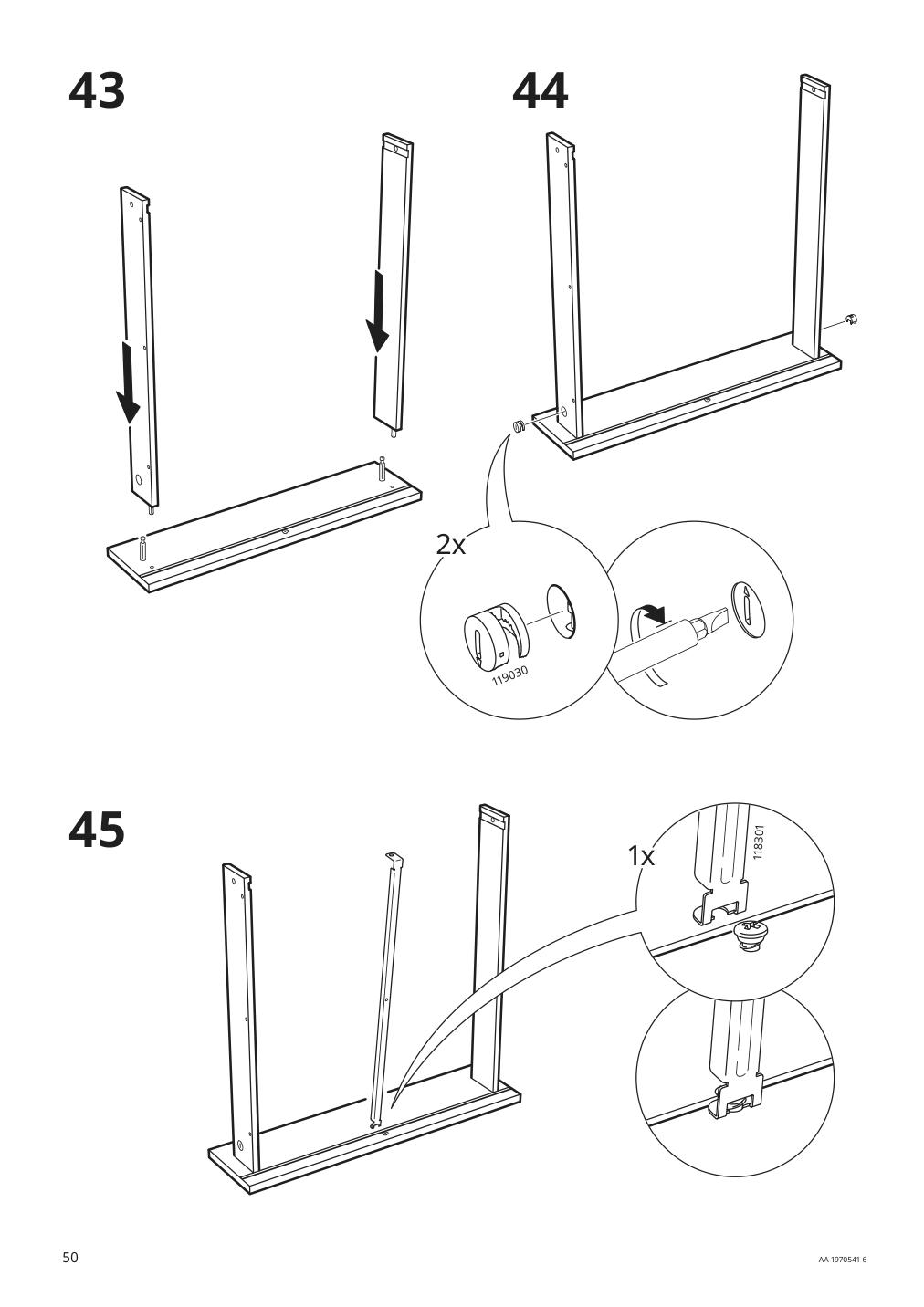 Assembly instructions for IKEA Knoxhult base cabinet with doors and drawer white | Page 50 - IKEA KNOXHULT base cabinet with doors and drawer 303.267.90