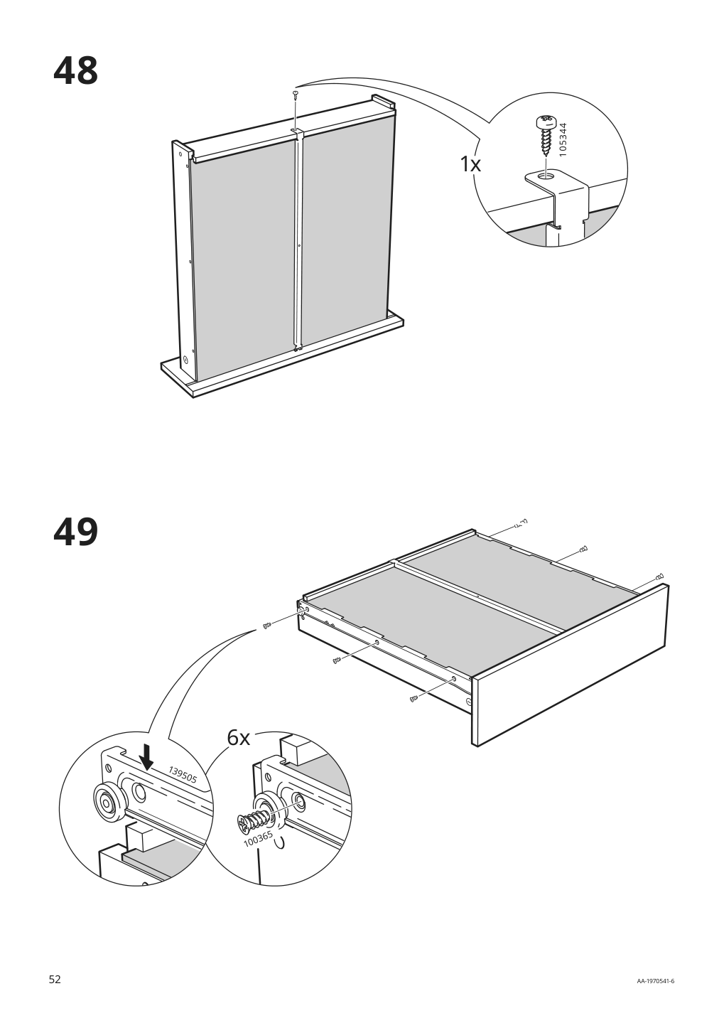 Assembly instructions for IKEA Knoxhult base cabinet with doors and drawer white | Page 52 - IKEA KNOXHULT base cabinet with doors and drawer 303.267.90