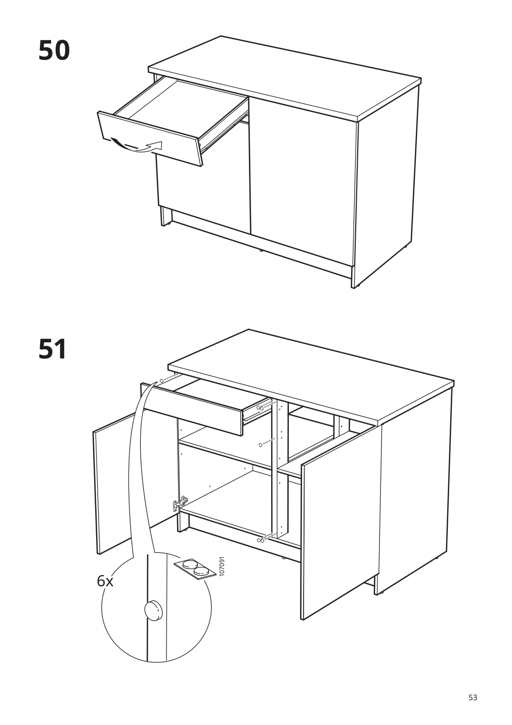 Assembly instructions for IKEA Knoxhult base cabinet with doors and drawer white | Page 53 - IKEA KNOXHULT base cabinet with doors and drawer 303.267.90