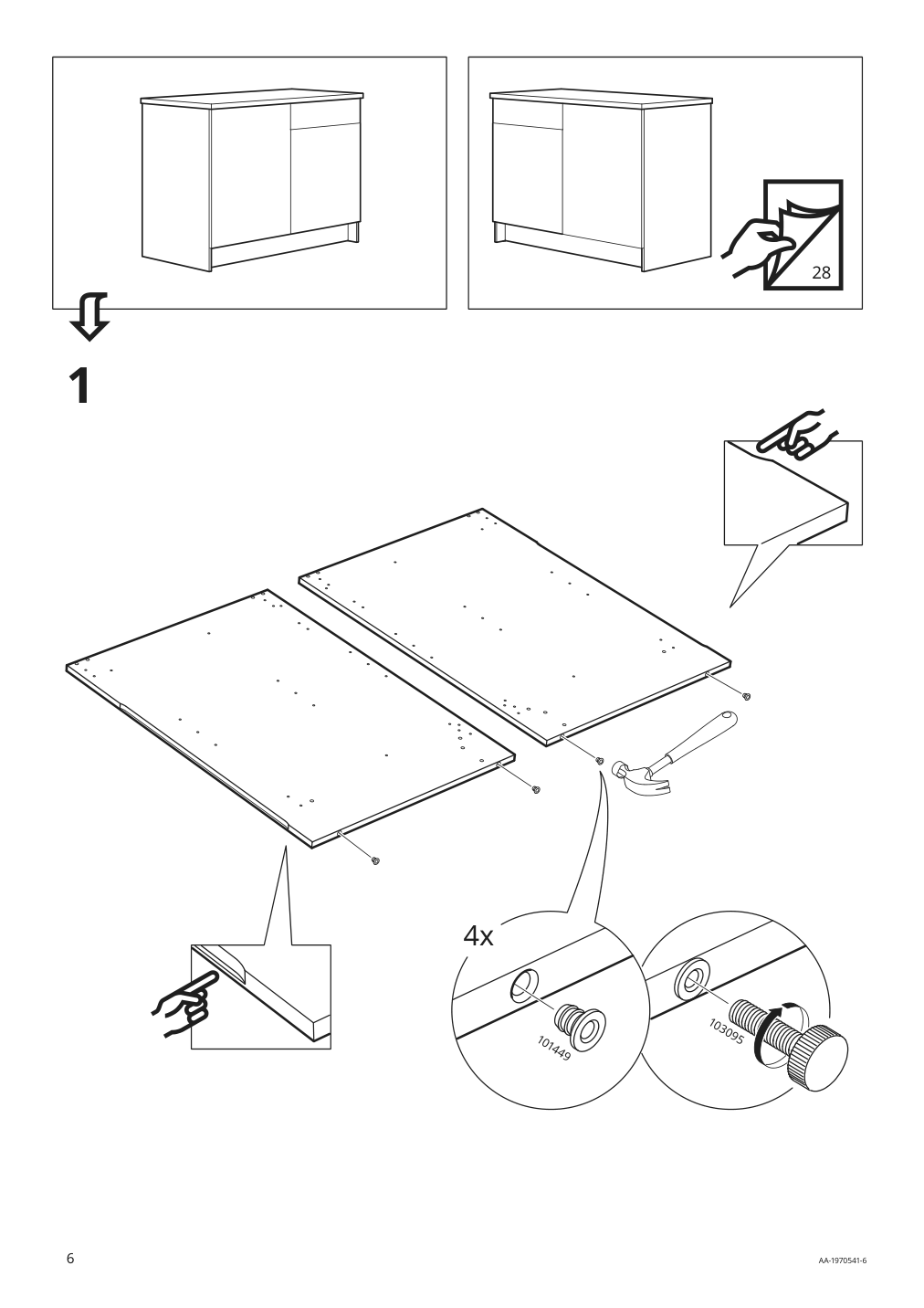 Assembly instructions for IKEA Knoxhult base cabinet with doors and drawer white | Page 6 - IKEA KNOXHULT base cabinet with doors and drawer 303.267.90