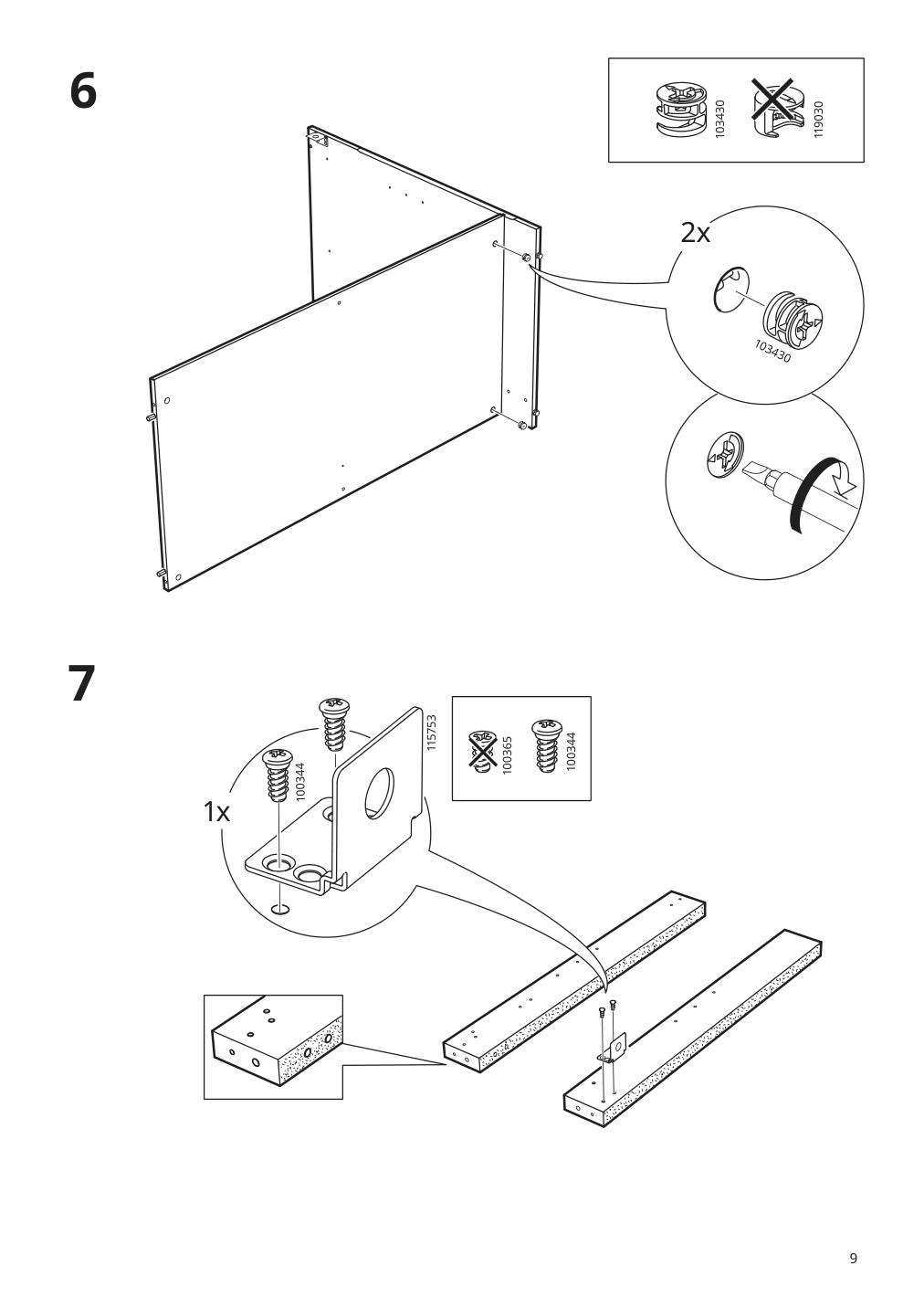 Assembly instructions for IKEA Knoxhult base cabinet with doors and drawer white | Page 9 - IKEA KNOXHULT base cabinet with doors and drawer 303.267.90