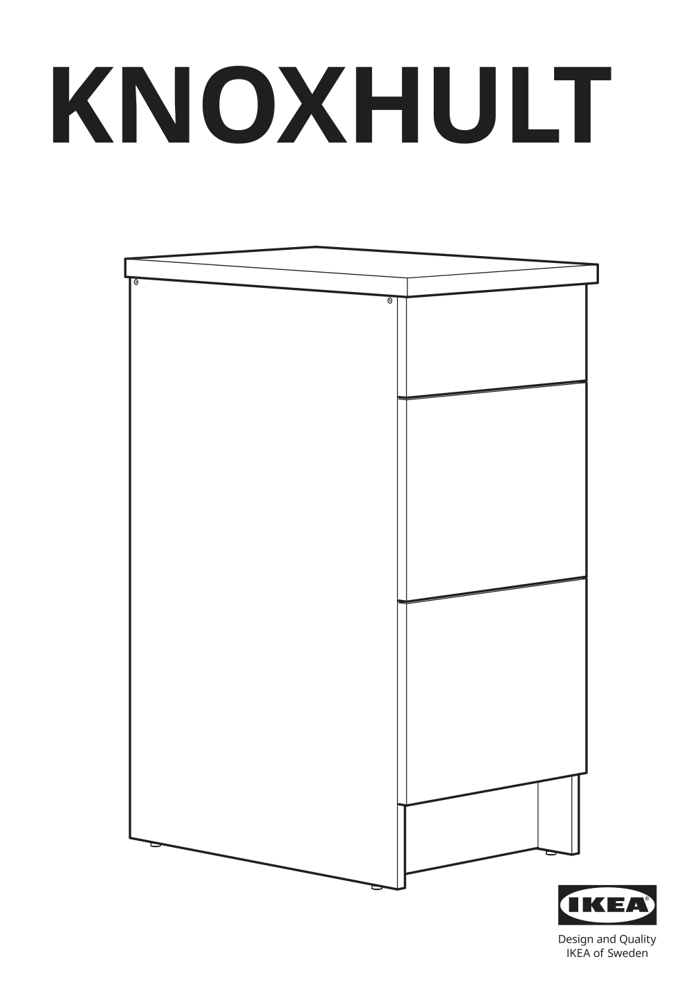 Assembly instructions for IKEA Knoxhult base cabinet with drawers white | Page 1 - IKEA KNOXHULT base cabinet with drawers 903.267.87