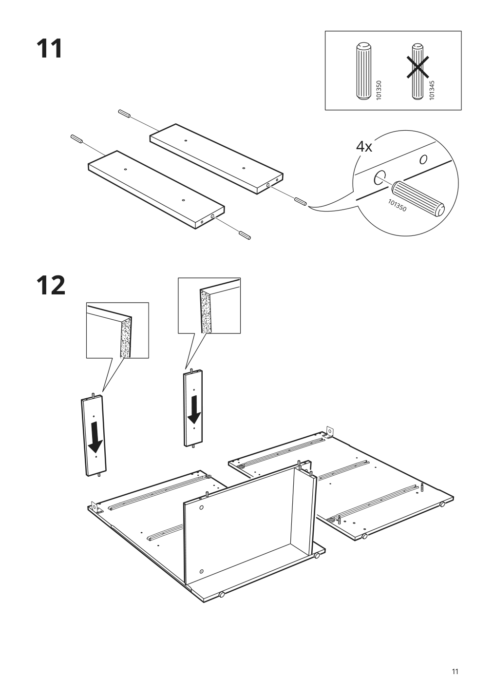 Assembly instructions for IKEA Knoxhult base cabinet with drawers white | Page 11 - IKEA KNOXHULT base cabinet with drawers 903.267.87