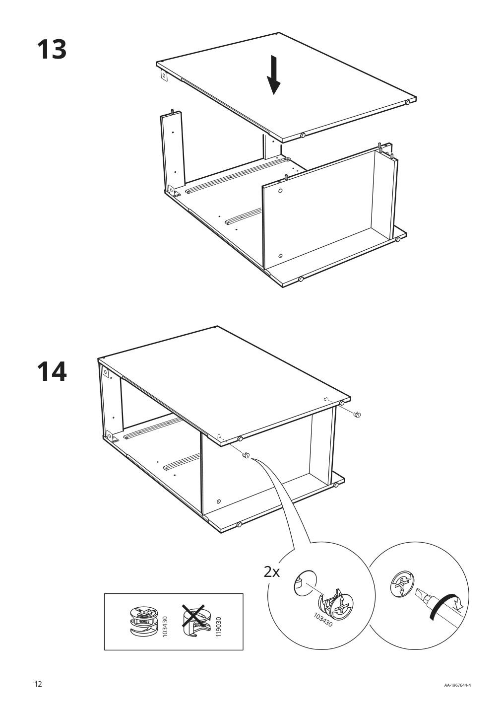 Assembly instructions for IKEA Knoxhult base cabinet with drawers white | Page 12 - IKEA KNOXHULT base cabinet with drawers 903.267.87