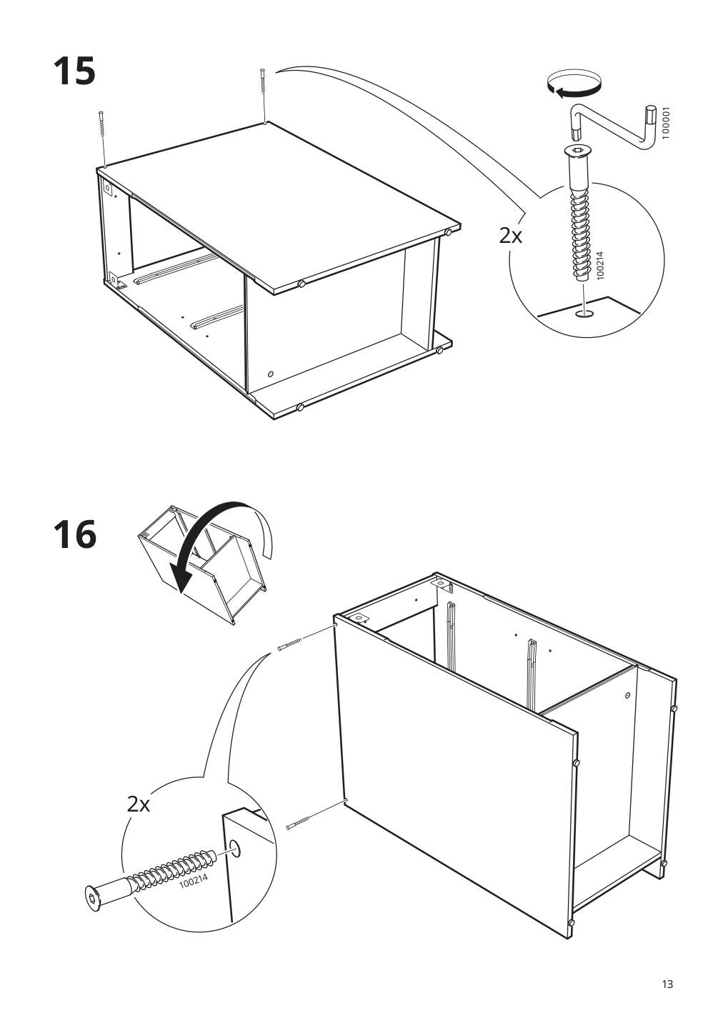 Assembly instructions for IKEA Knoxhult base cabinet with drawers white | Page 13 - IKEA KNOXHULT base cabinet with drawers 903.267.87