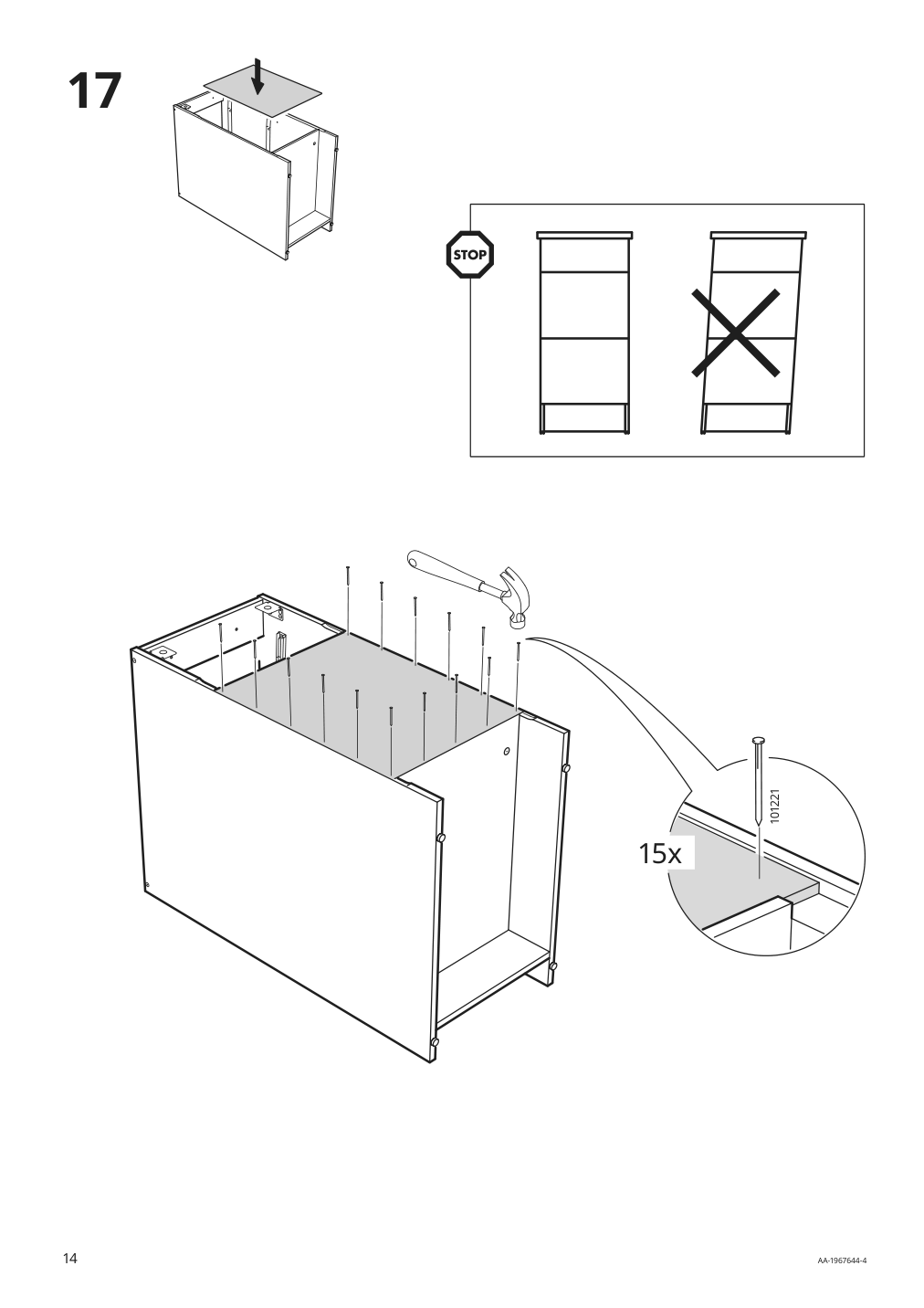 Assembly instructions for IKEA Knoxhult base cabinet with drawers white | Page 14 - IKEA KNOXHULT base cabinet with drawers 903.267.87