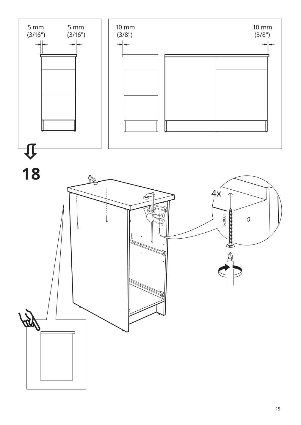 Assembly instructions for IKEA Knoxhult base cabinet with drawers white | Page 15 - IKEA KNOXHULT base cabinet with drawers 903.267.87