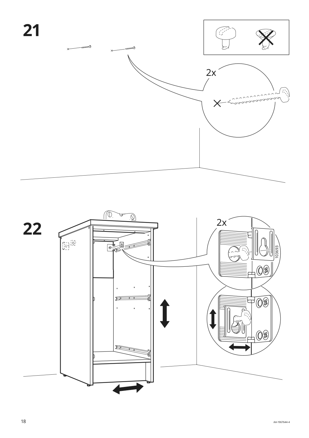 Assembly instructions for IKEA Knoxhult base cabinet with drawers white | Page 18 - IKEA KNOXHULT base cabinet with drawers 903.267.87