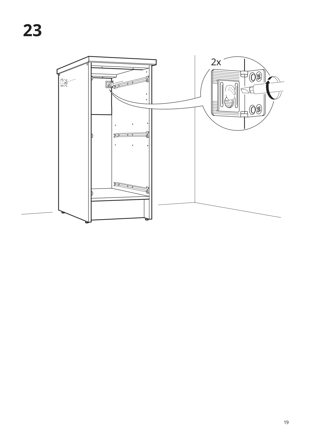 Assembly instructions for IKEA Knoxhult base cabinet with drawers white | Page 19 - IKEA KNOXHULT base cabinet with drawers 903.267.87