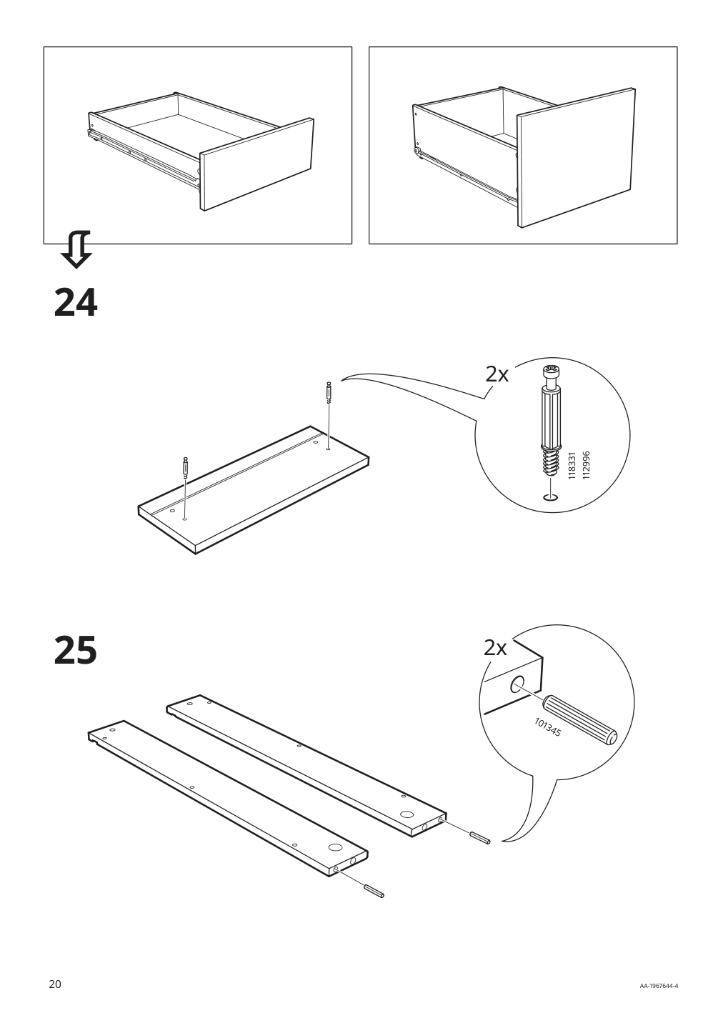 Assembly instructions for IKEA Knoxhult base cabinet with drawers white | Page 20 - IKEA KNOXHULT base cabinet with drawers 903.267.87