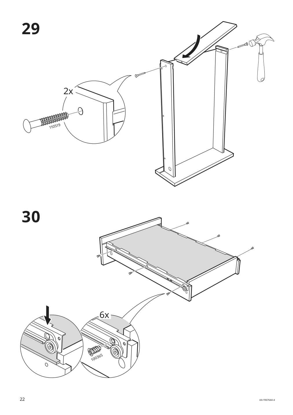 Assembly instructions for IKEA Knoxhult base cabinet with drawers white | Page 22 - IKEA KNOXHULT base cabinet with drawers 903.267.87