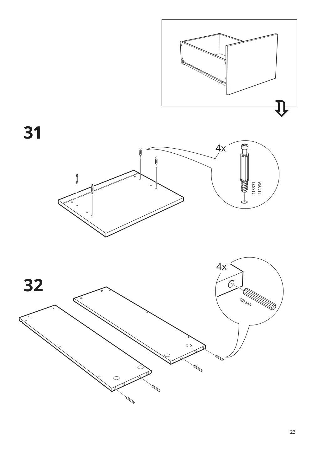 Assembly instructions for IKEA Knoxhult base cabinet with drawers white | Page 23 - IKEA KNOXHULT base cabinet with drawers 903.267.87