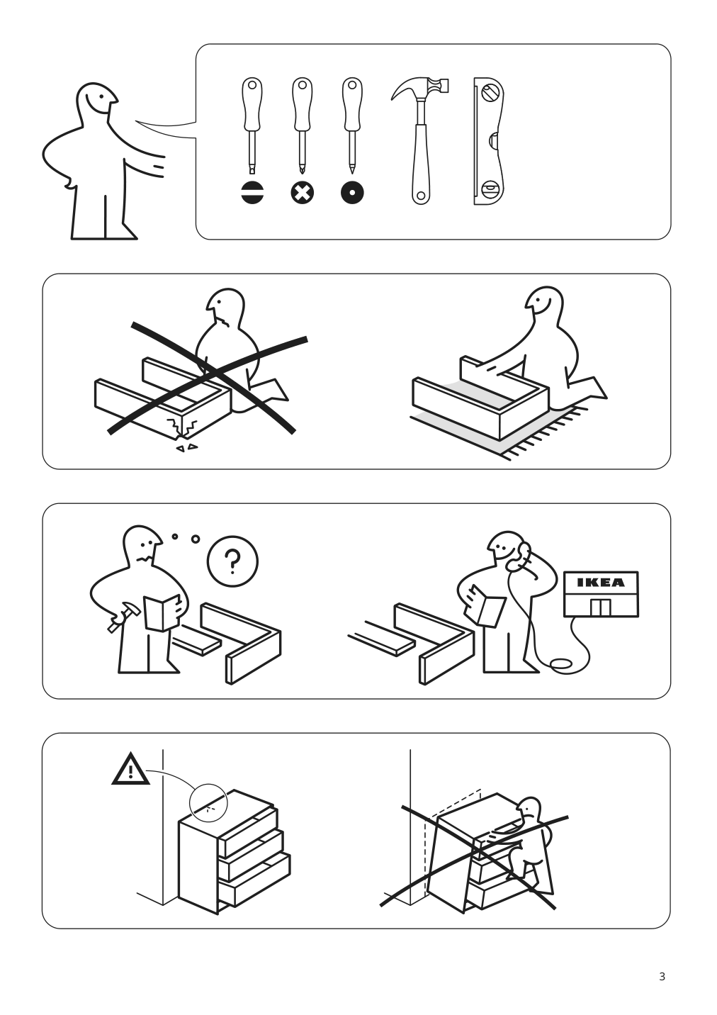 Assembly instructions for IKEA Knoxhult base cabinet with drawers white | Page 3 - IKEA KNOXHULT base cabinet with drawers 903.267.87