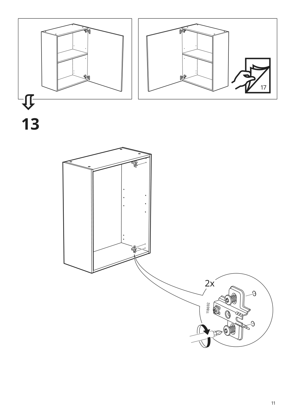 Assembly instructions for IKEA Knoxhult wall cabinet with door white | Page 11 - IKEA KNOXHULT wall cabinet with door 103.267.91