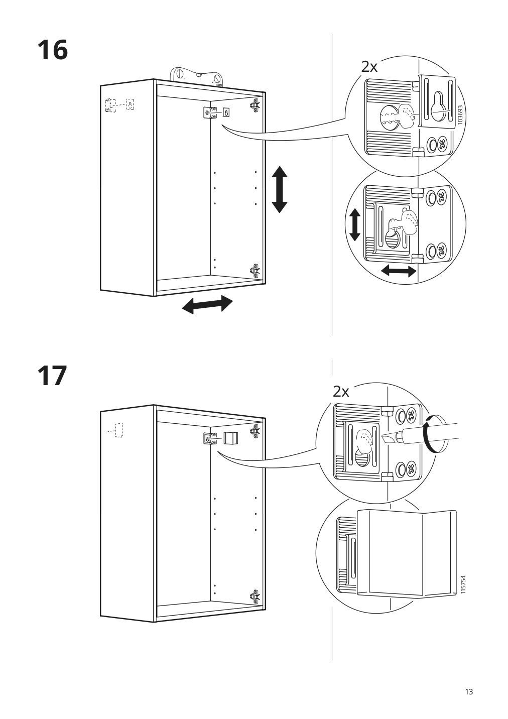 Assembly instructions for IKEA Knoxhult wall cabinet with door white | Page 13 - IKEA KNOXHULT wall cabinet with door 103.267.91