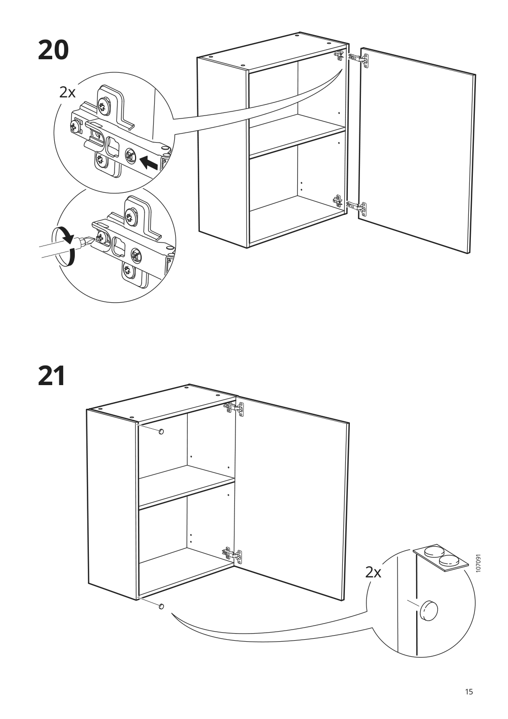 Assembly instructions for IKEA Knoxhult wall cabinet with door white | Page 15 - IKEA KNOXHULT wall cabinet with door 103.267.91