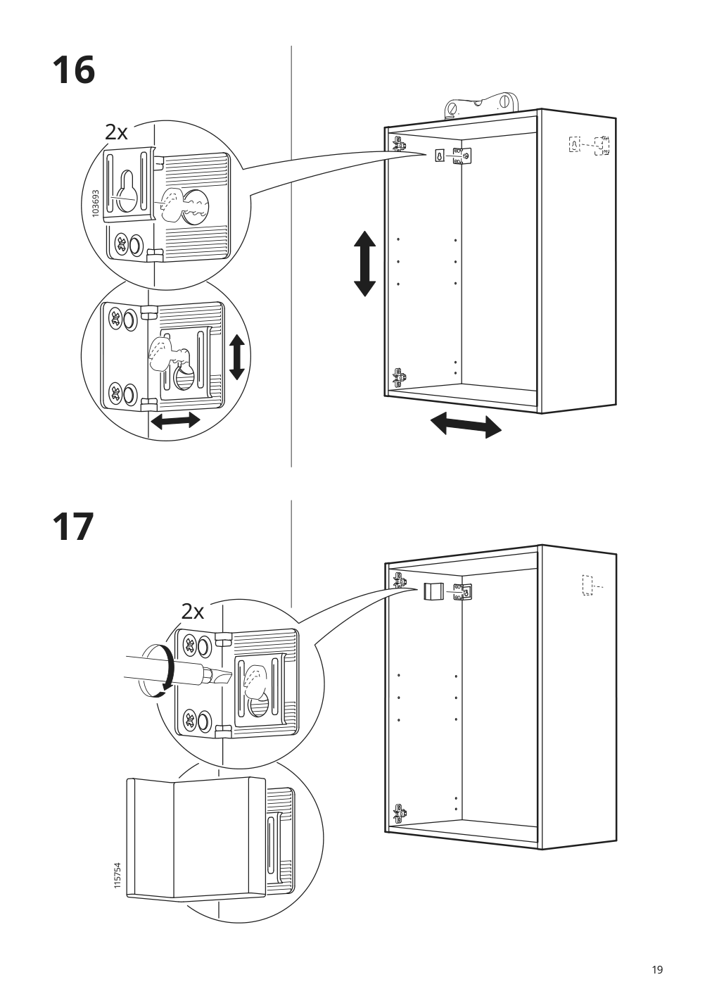 Assembly instructions for IKEA Knoxhult wall cabinet with door white | Page 19 - IKEA KNOXHULT wall cabinet with door 103.267.91