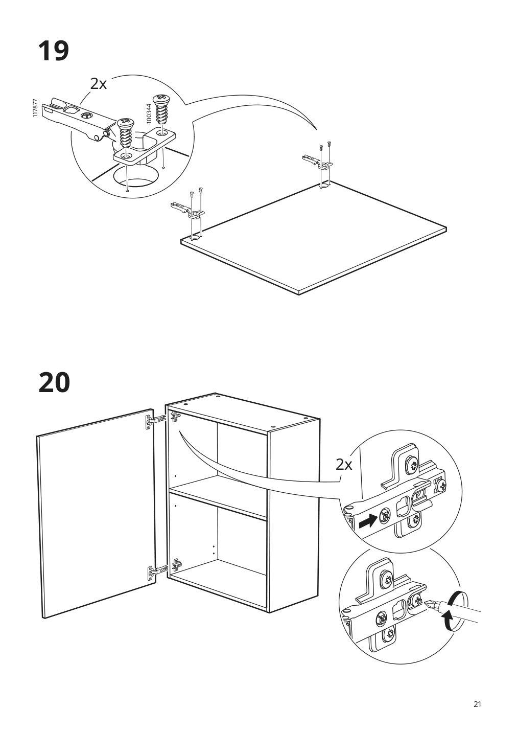 Assembly instructions for IKEA Knoxhult wall cabinet with door white | Page 21 - IKEA KNOXHULT wall cabinet with door 103.267.91