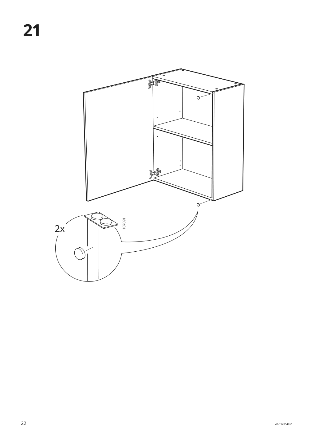 Assembly instructions for IKEA Knoxhult wall cabinet with door white | Page 22 - IKEA KNOXHULT wall cabinet with door 103.267.91