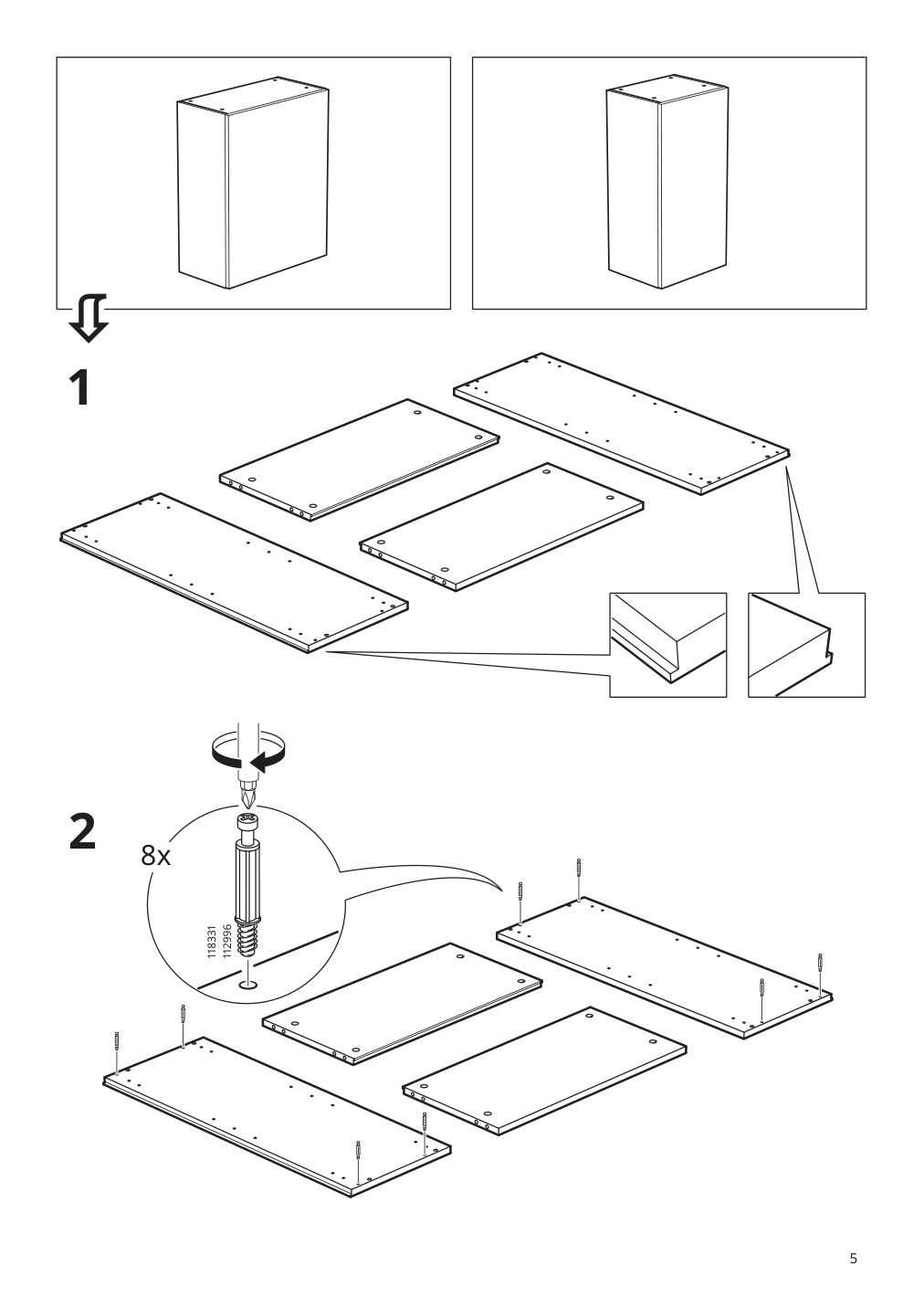 Assembly instructions for IKEA Knoxhult wall cabinet with door white | Page 5 - IKEA KNOXHULT wall cabinet with door 103.267.91