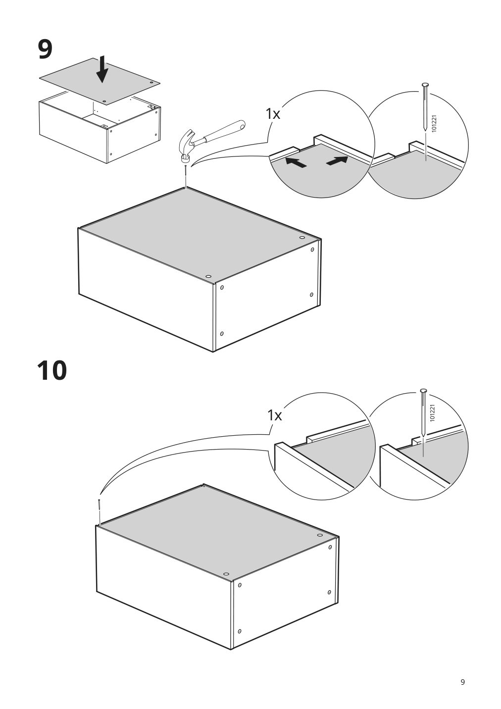 Assembly instructions for IKEA Knoxhult wall cabinet with door white | Page 9 - IKEA KNOXHULT wall cabinet with door 103.267.91