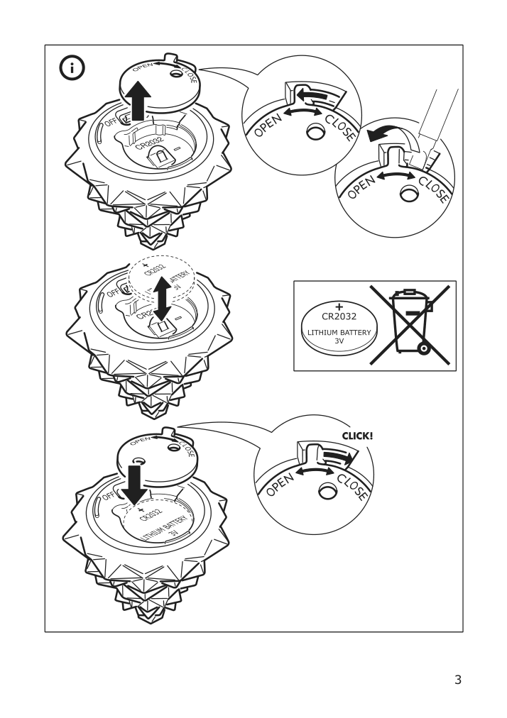 Assembly instructions for IKEA Koeldknaepp led decorative light battery operated | Page 3 - IKEA KÖLDKNÄPP LED decorative light 704.703.61