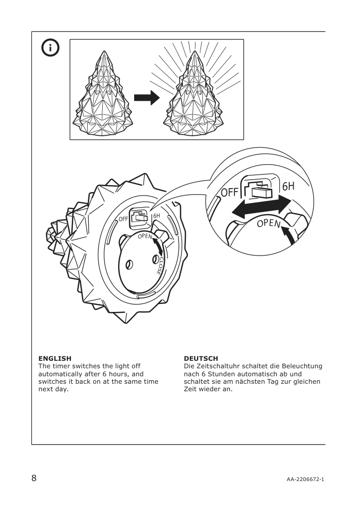 Assembly instructions for IKEA Koeldknaepp led decorative light battery operated | Page 8 - IKEA KÖLDKNÄPP LED decorative light 704.703.61