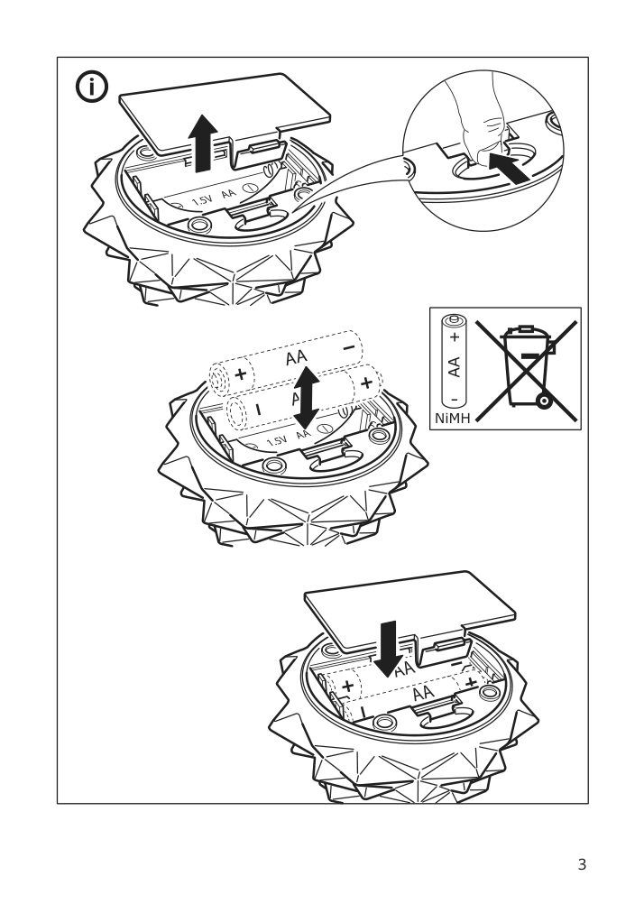 Assembly instructions for IKEA Koeldknaepp led decorative light battery operated | Page 3 - IKEA KÖLDKNÄPP LED decorative light 904.967.70