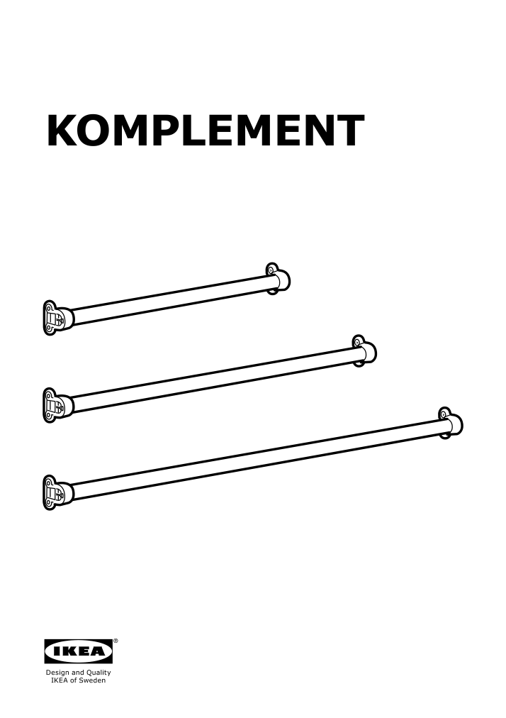 Assembly instructions for IKEA Komplement clothes rail dark gray | Page 1 - IKEA PAX / MEHAMN/AULI wardrobe combination 294.329.75