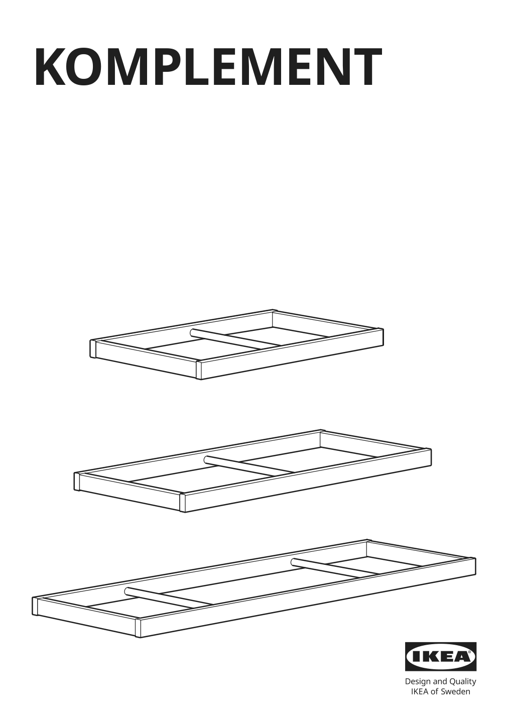 Assembly instructions for IKEA Komplement clothes rod dark gray | Page 1 - IKEA PAX / MEHAMN/AULI wardrobe with sliding doors 095.517.14