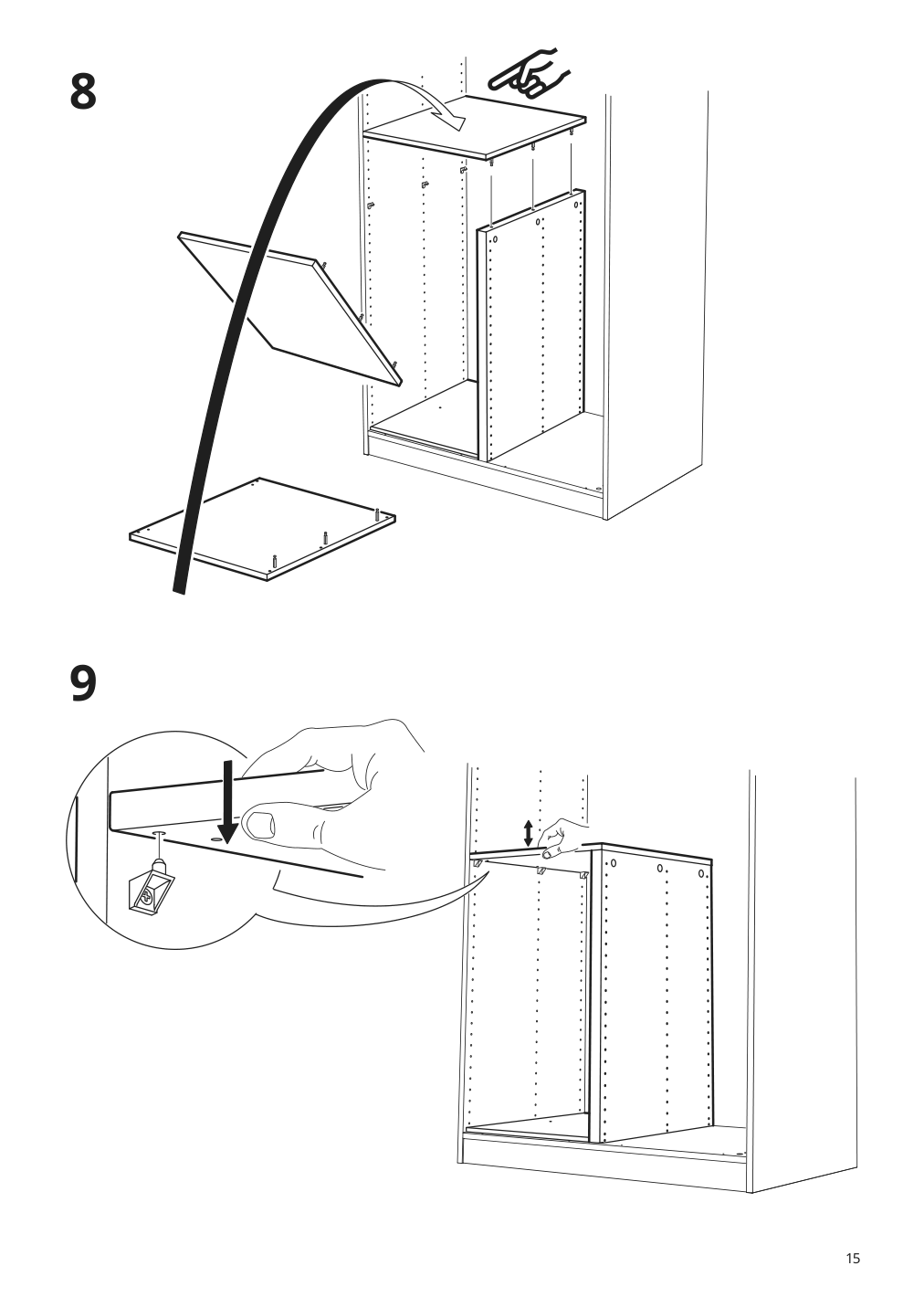 Assembly instructions for IKEA Komplement divider for frame dark gray | Page 15 - IKEA PAX / SVARTISDAL wardrobe combination 794.298.24