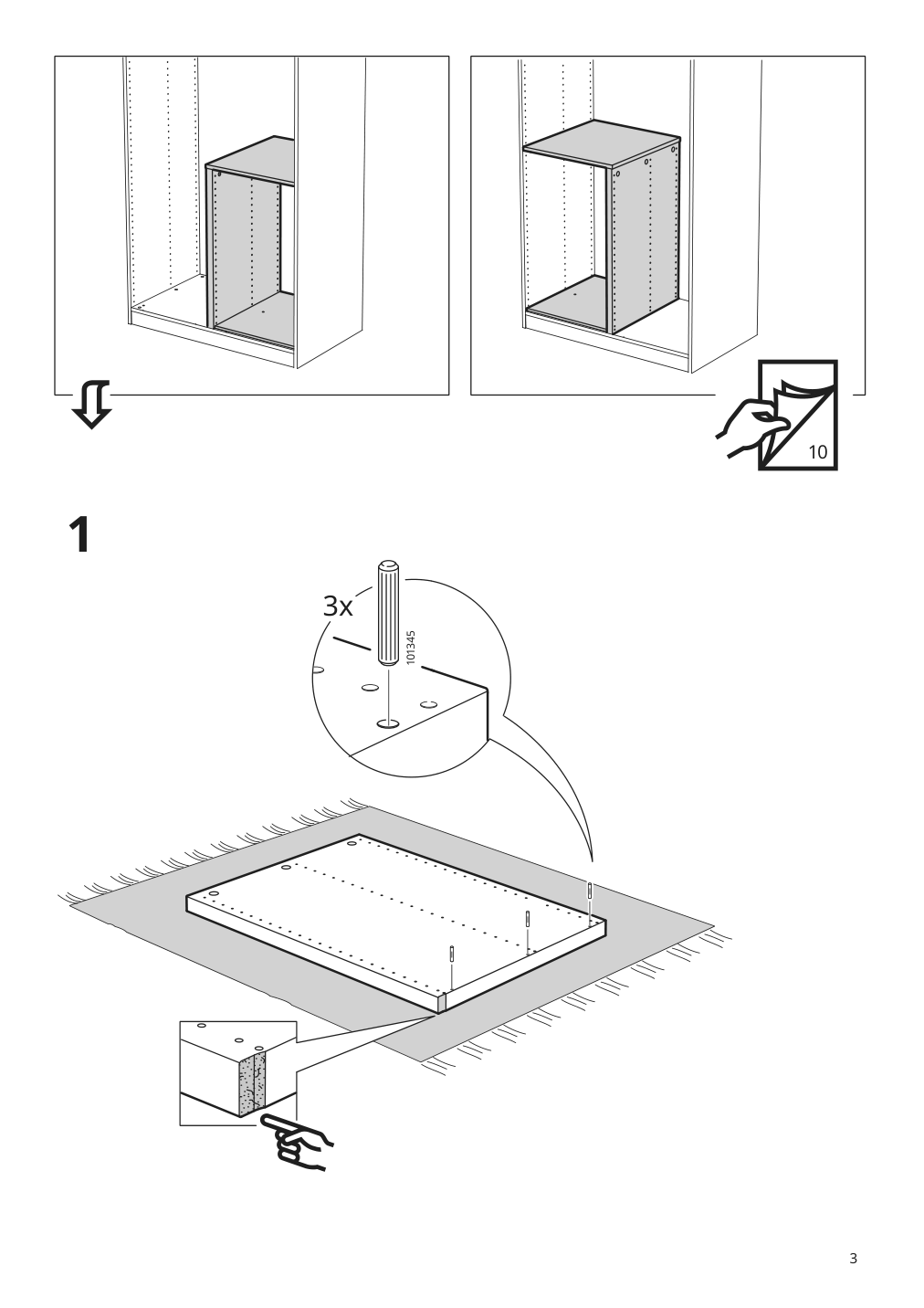 Assembly instructions for IKEA Komplement divider for frame dark gray | Page 3 - IKEA PAX / SVARTISDAL wardrobe combination 794.298.24