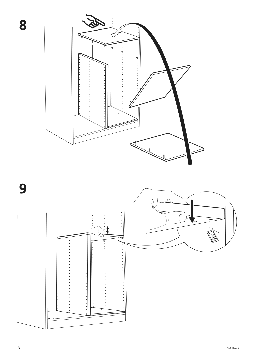 Assembly instructions for IKEA Komplement divider for frame beige | Page 8 - IKEA PAX / AULI wardrobe combination 094.330.99