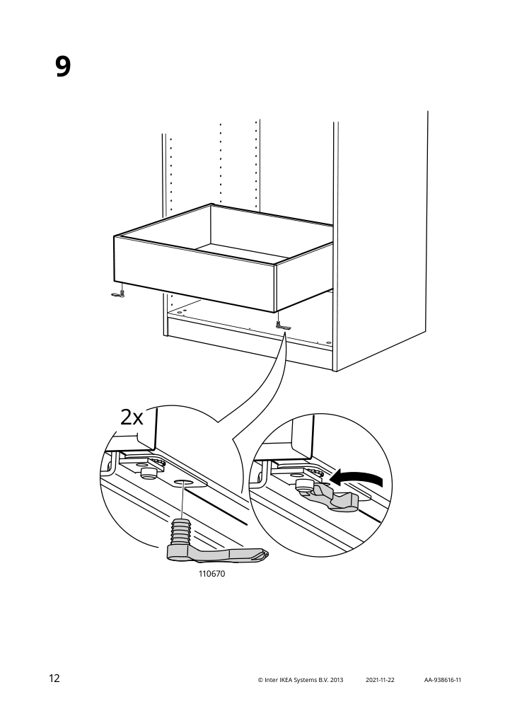 Assembly instructions for IKEA Komplement drawer with framed front white | Page 12 - IKEA PAX / GRIMO wardrobe combination 595.026.22