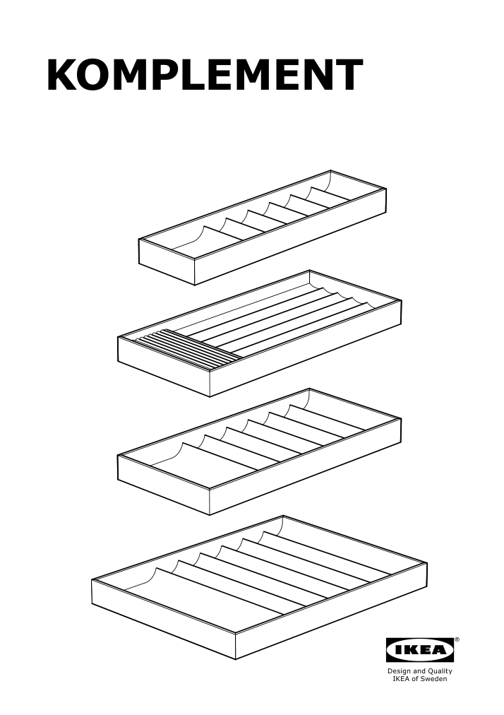 Assembly instructions for IKEA Komplement storage with 4 compartments light gray | Page 1 - IKEA PAX / MEHAMN wardrobe combination 695.230.54