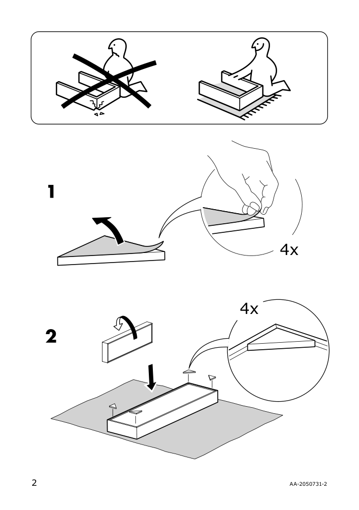 Assembly instructions for IKEA Komplement storage with 4 compartments light gray | Page 2 - IKEA PAX / MEHAMN wardrobe combination 695.230.54