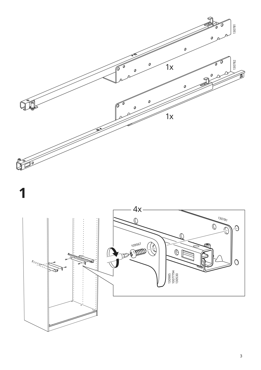 Assembly instructions for IKEA Komplement pull out pants hanger dark gray | Page 3 - IKEA PAX / MEHAMN wardrobe combination 695.230.54