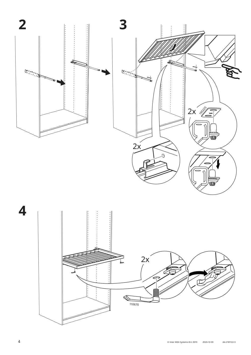 Assembly instructions for IKEA Komplement pull out pants hanger white | Page 4 - IKEA PAX / FORSAND wardrobe combination 395.016.52