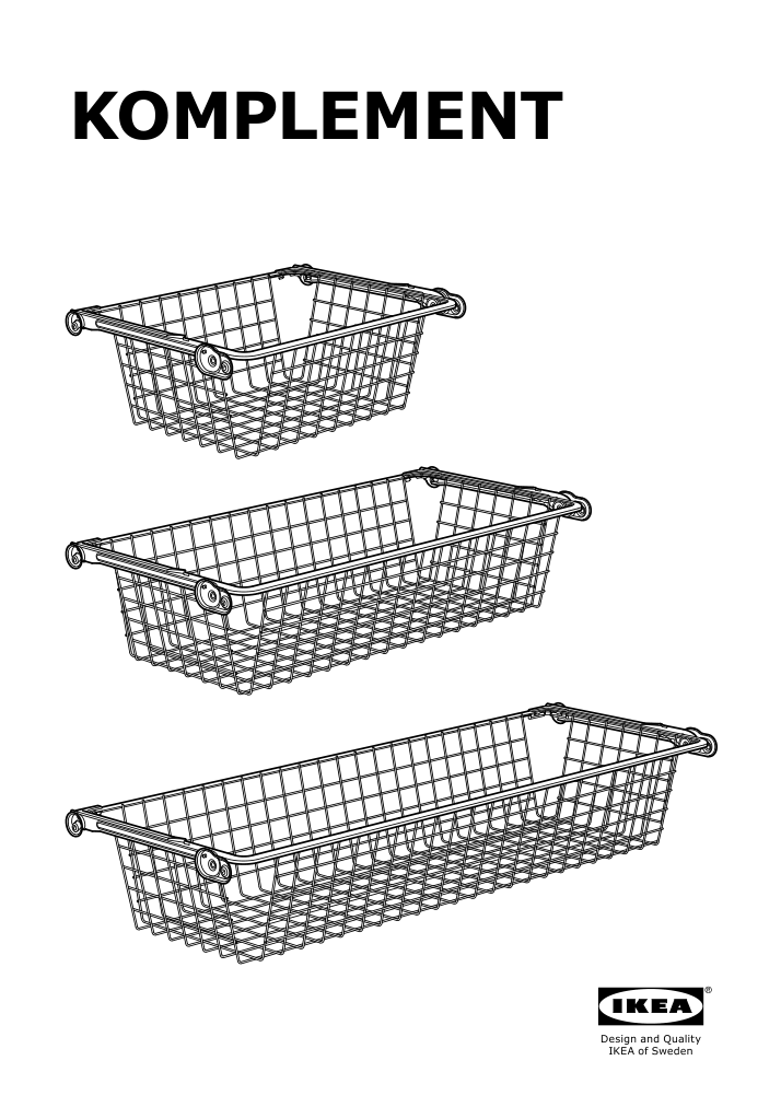 Assembly instructions for IKEA Komplement pull out rail for baskets dark gray | Page 1 - IKEA PAX / AULI wardrobe combination 894.331.18