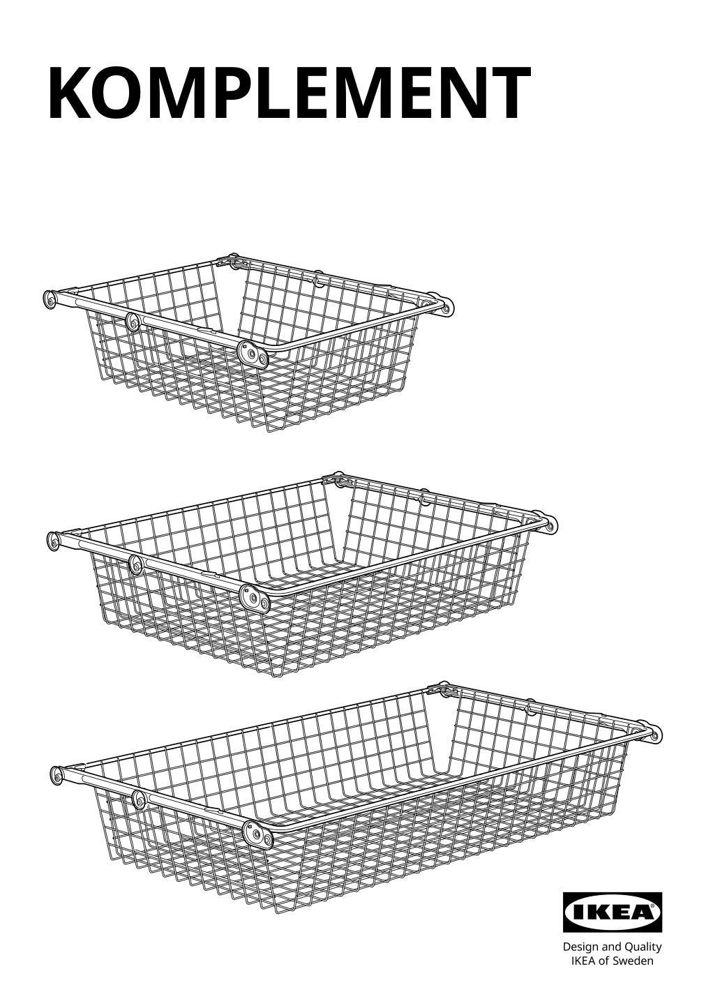 Assembly instructions for IKEA Komplement pull out rail for baskets dark gray | Page 1 - IKEA PAX / MEHAMN wardrobe 094.331.98