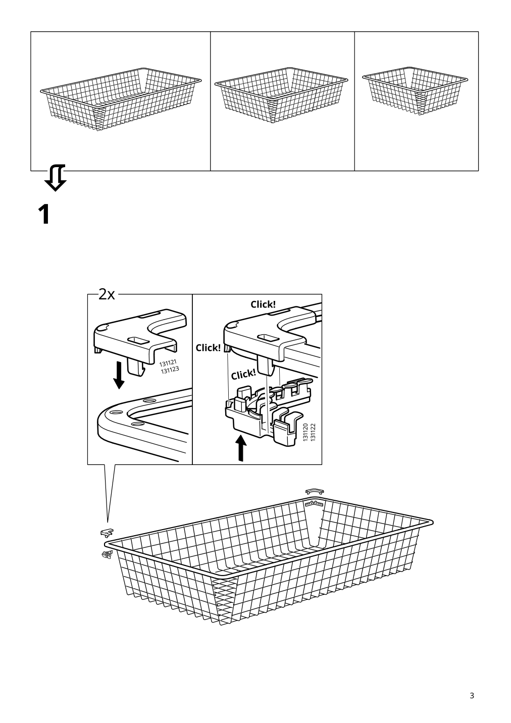 Assembly instructions for IKEA Komplement pull out rail for baskets dark gray | Page 3 - IKEA PAX / MEHAMN wardrobe 294.322.73