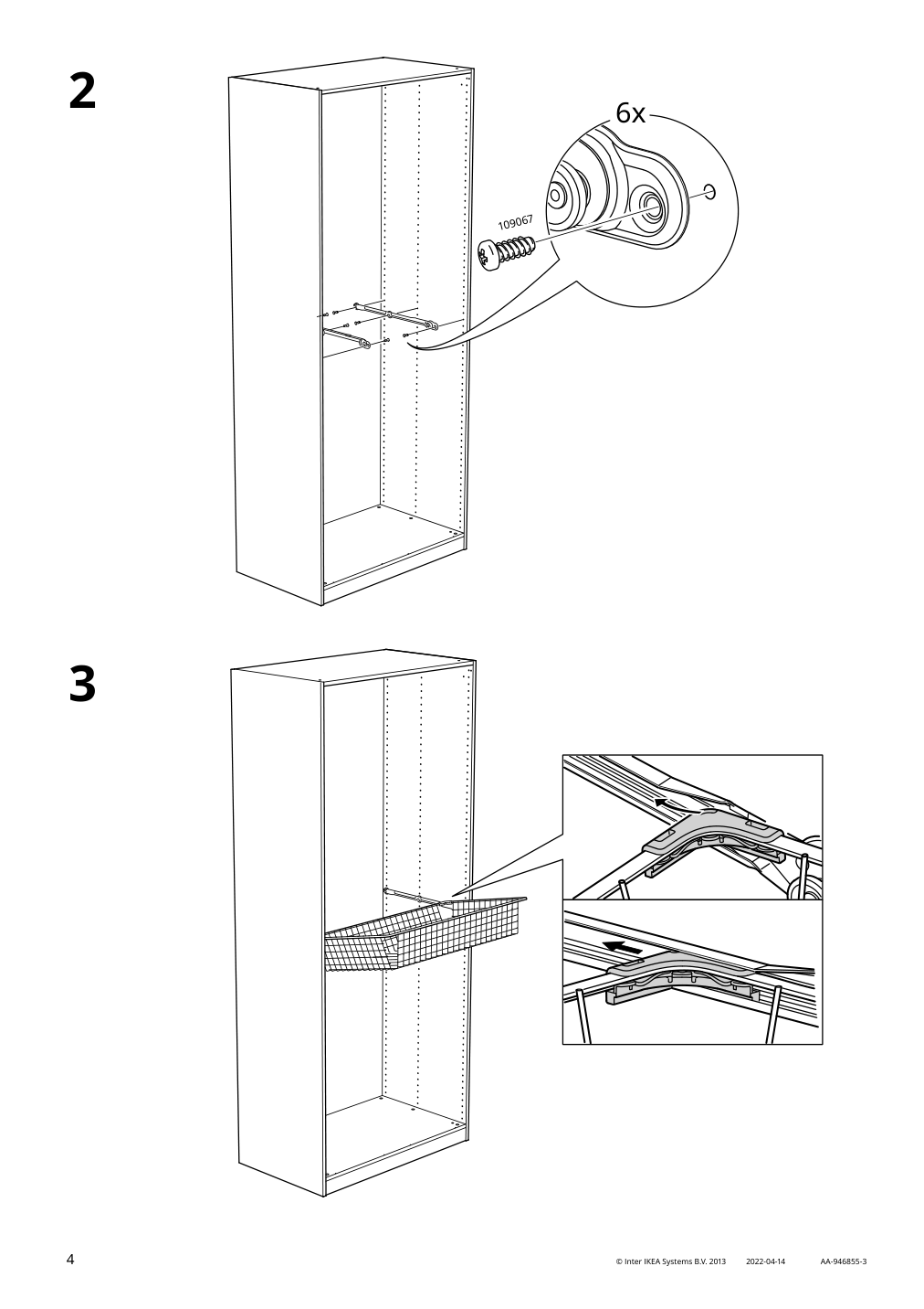 Assembly instructions for IKEA Komplement pull out rail for baskets dark gray | Page 4 - IKEA PAX / MEHAMN/AULI wardrobe combination 894.329.77