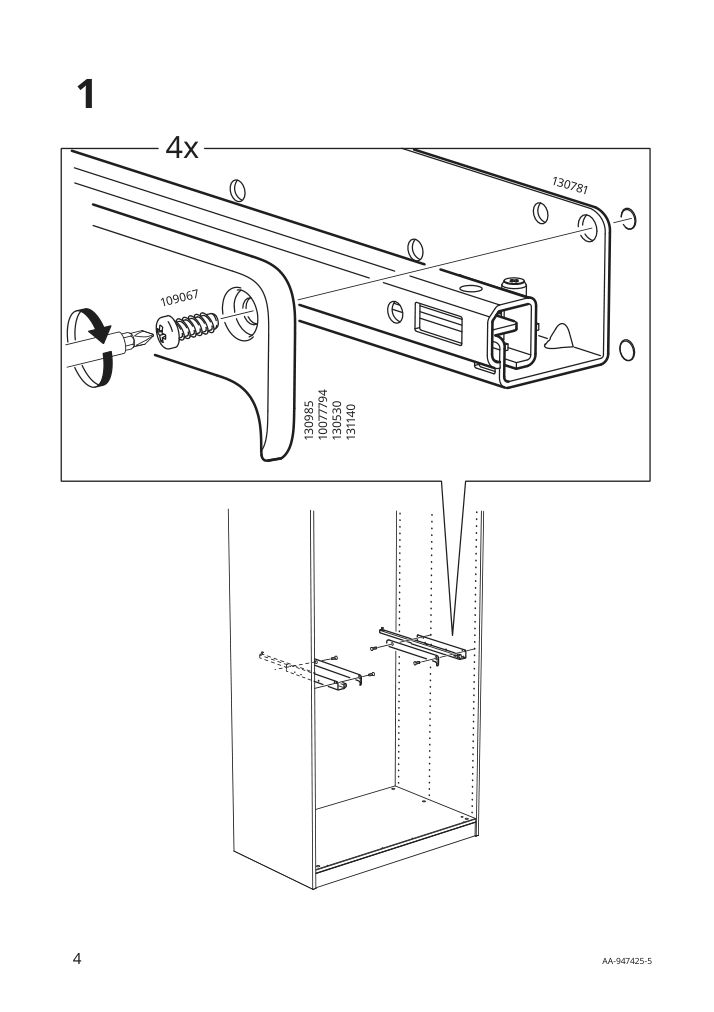 Assembly instructions for IKEA Komplement pull out tray white | Page 4 - IKEA PAX / SVARTISDAL wardrobe with sliding doors 694.322.85