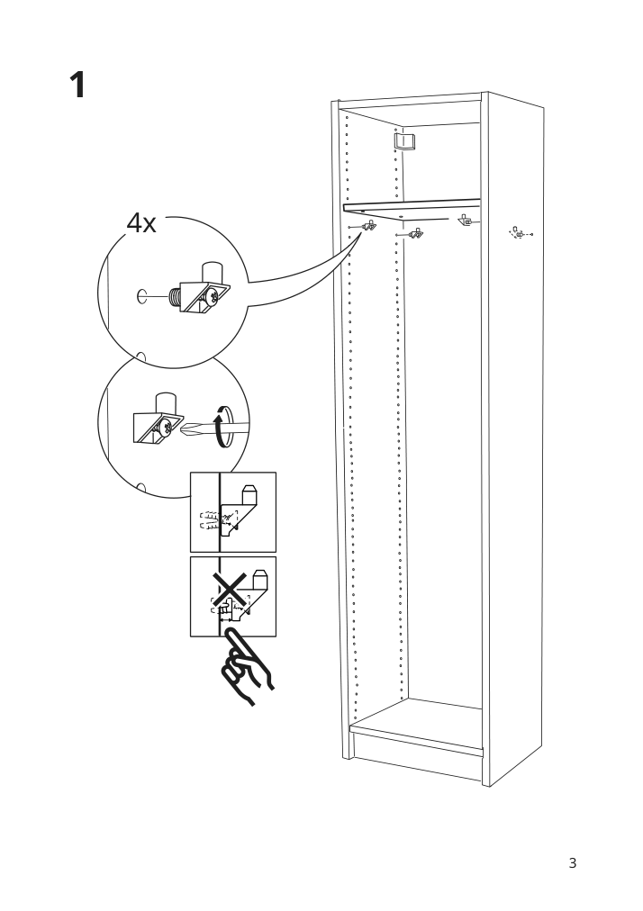 Assembly instructions for IKEA Komplement shelf dark gray | Page 3 - IKEA PAX / AULI wardrobe with sliding doors 895.613.18