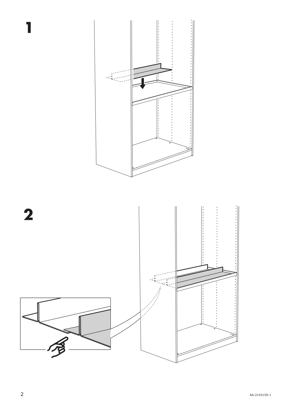 Assembly instructions for IKEA Komplement shoe insert for pull out tray light gray | Page 2 - IKEA KOMPLEMENT pull-out tray with shoe insert 394.370.29